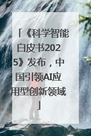 《科学智能白皮书2025》发布，中国引领AI应用型创新领域
