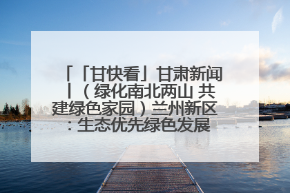 「甘快看」甘肃新闻丨（绿化南北两山 共建绿色家园）兰州新区：生态优先绿色发展 打造生态环保示范区