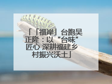「福岸」台胞吴正隆：以“台味”匠心 深耕福建乡村振兴沃土