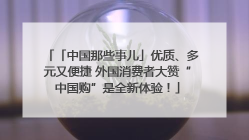 「中国那些事儿」优质、多元又便捷 外国消费者大赞“中国购”是全新体验！