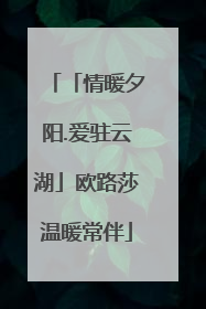 「情暖夕阳.爱驻云湖」欧路莎温暖常伴