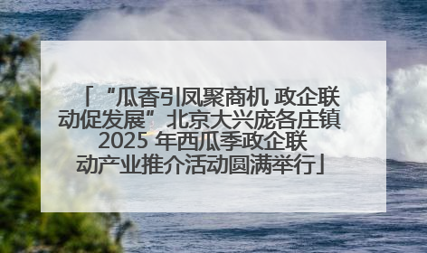 “瓜香引凤聚商机 政企联动促发展”北京大兴庞各庄镇 2025 年西瓜季政企联动产业推介活动圆满举行