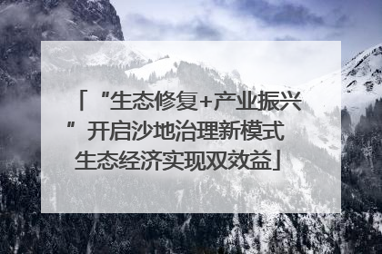 “生态修复+产业振兴”开启沙地治理新模式 生态经济实现双效益