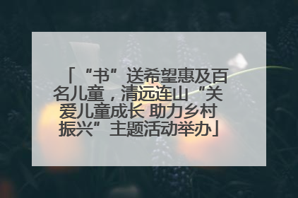 “书”送希望惠及百名儿童，清远连山“关爱儿童成长 助力乡村振兴”主题活动举办
