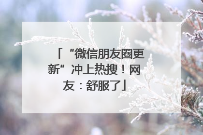 “微信朋友圈更新”冲上热搜！网友：舒服了