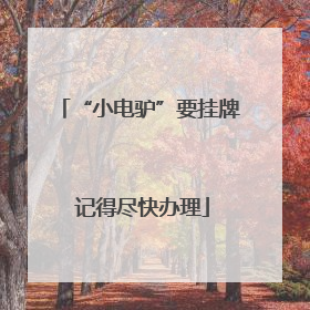 “小电驴”要挂牌 记得尽快办理