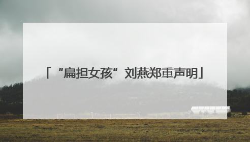 “扁担女孩”刘燕郑重声明