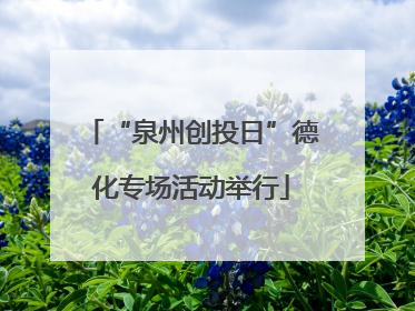 “泉州创投日”德化专场活动举行