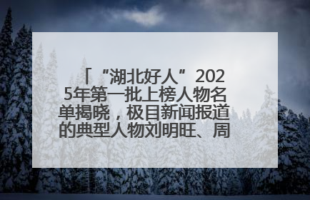 “湖北好人”2025年第一批上榜人物名单揭晓，极目新闻报道的典型人物刘明旺、周亮亮榜上有名