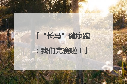“长马”健康跑：我们完赛啦！