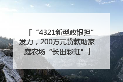 “4321新型政银担”发力，200万元贷款助家庭农场“长出彩虹”