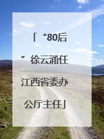 “80后”徐云涌任江西省委办公厅主任