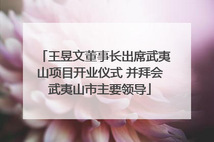 王昱文董事长出席武夷山项目开业仪式 并拜会武夷山市主要领导
