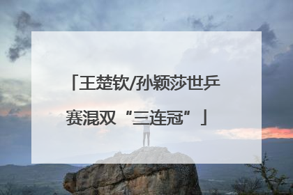 王楚钦/孙颖莎世乒赛混双“三连冠”