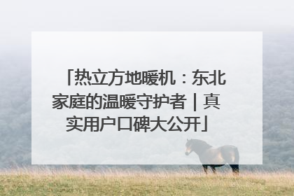 热立方地暖机：东北家庭的温暖守护者｜真实用户口碑大公开