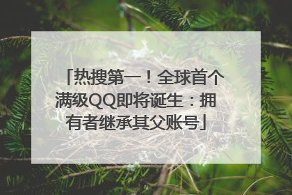 热搜第一！全球首个满级QQ即将诞生：拥有者继承其父账号