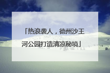 热浪袭人，德州沙王河公园打造清凉秘境