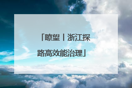 瞭望丨浙江探路高效能治理