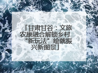 甘肃甘谷：文旅农康融合解锁乡村“新玩法”绘就振兴新图景