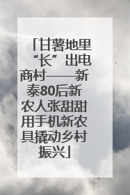 甘薯地里“长”出电商村——新泰80后新农人张甜甜用手机新农具撬动乡村振兴