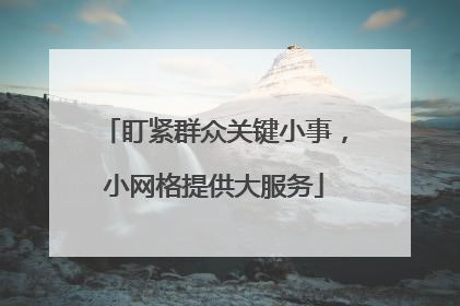 盯紧群众关键小事，小网格提供大服务
