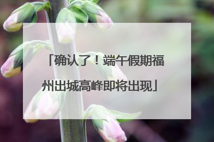 确认了！端午假期福州出城高峰即将出现