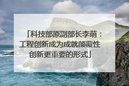 科技部原副部长李萌：工程创新成为成就颠覆性创新更重要的形式