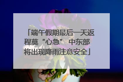 端午假期最后一天返程莫“心急” 中东部将出现降雨注意安全