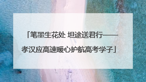 笔墨生花处 坦途送君行——孝汉应高速暖心护航高考学子