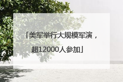 美军举行大规模军演，超12000人参加