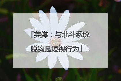 美媒：与北斗系统脱钩是短视行为