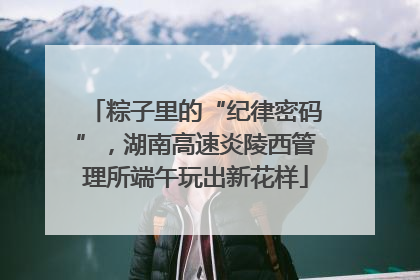 粽子里的“纪律密码”，湖南高速炎陵西管理所端午玩出新花样
