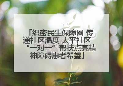织密民生保障网 传递社区温度 太平社区“一对一”帮扶点亮精神障碍患者希望