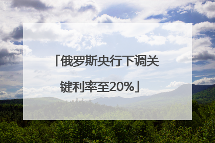 俄罗斯央行下调关键利率至20%