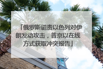 俄罗斯谴责以色列对伊朗发动攻击，普京以在线方式获取冲突报告