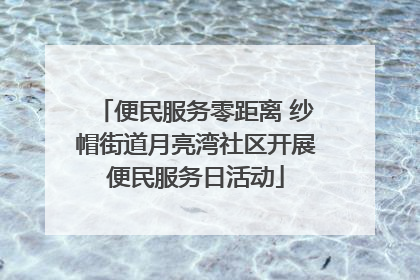 便民服务零距离 纱帽街道月亮湾社区开展便民服务日活动