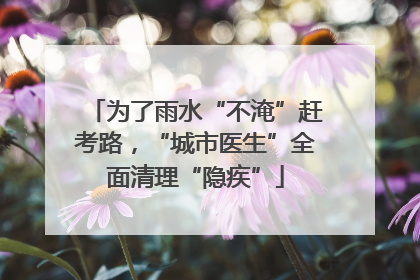 为了雨水“不淹”赶考路，“城市医生”全面清理“隐疾”