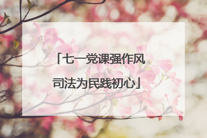 七一党课强作风 司法为民践初心