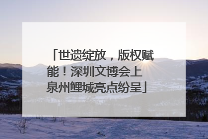 世遗绽放，版权赋能！深圳文博会上 泉州鲤城亮点纷呈