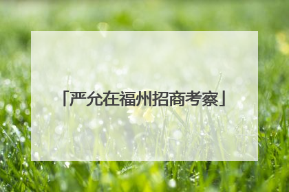 严允在福州招商考察
