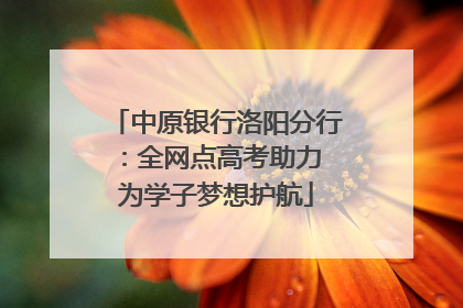 中原银行洛阳分行：全网点高考助力 为学子梦想护航