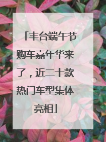 丰台端午节购车嘉年华来了，近二十款热门车型集体亮相