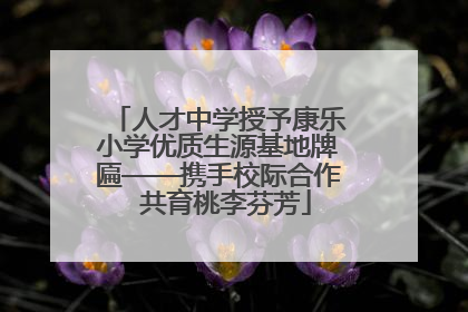 人才中学授予康乐小学优质生源基地牌匾——携手校际合作  共育桃李芬芳