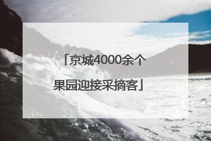 京城4000余个果园迎接采摘客