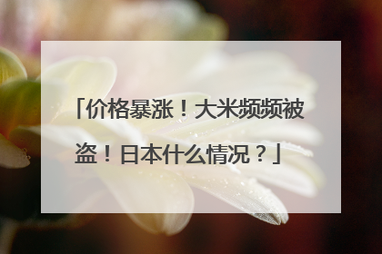 价格暴涨！大米频频被盗！日本什么情况？