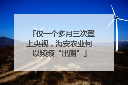 仅一个多月三次登上央视，海安农业何以频频“出圈”