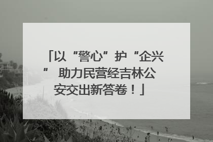 以“警心”护“企兴” 助力民营经吉林公安交出新答卷！