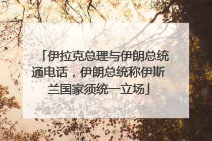 伊拉克总理与伊朗总统通电话，伊朗总统称伊斯兰国家须统一立场