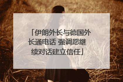 伊朗外长与德国外长通电话 强调愿继续对话建立信任