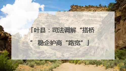 叶县：司法调解“搭桥” 稳企护商“路宽”